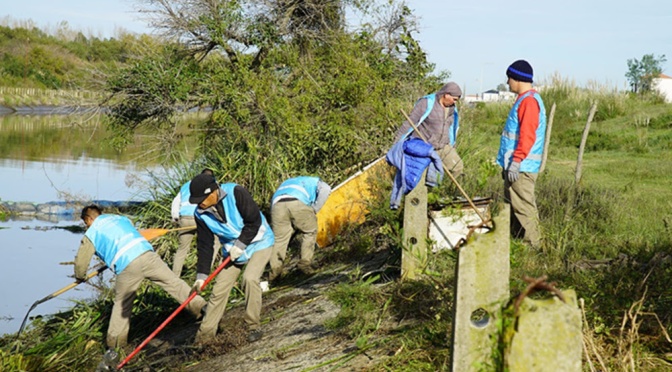 Gestión ambiental: el Municipio de Tigre junto a Provincia realizaron un operativo de limpieza en el arroyo El Claro